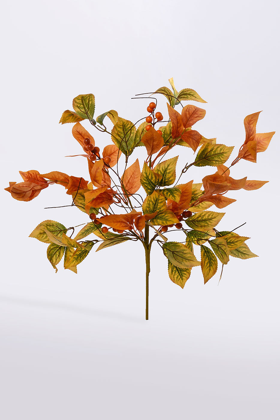 21" Fall Birch Leaf Berry Spray Green/Orange