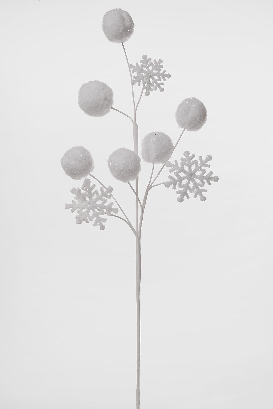 31" Snow Ball Snow Flake Spray White