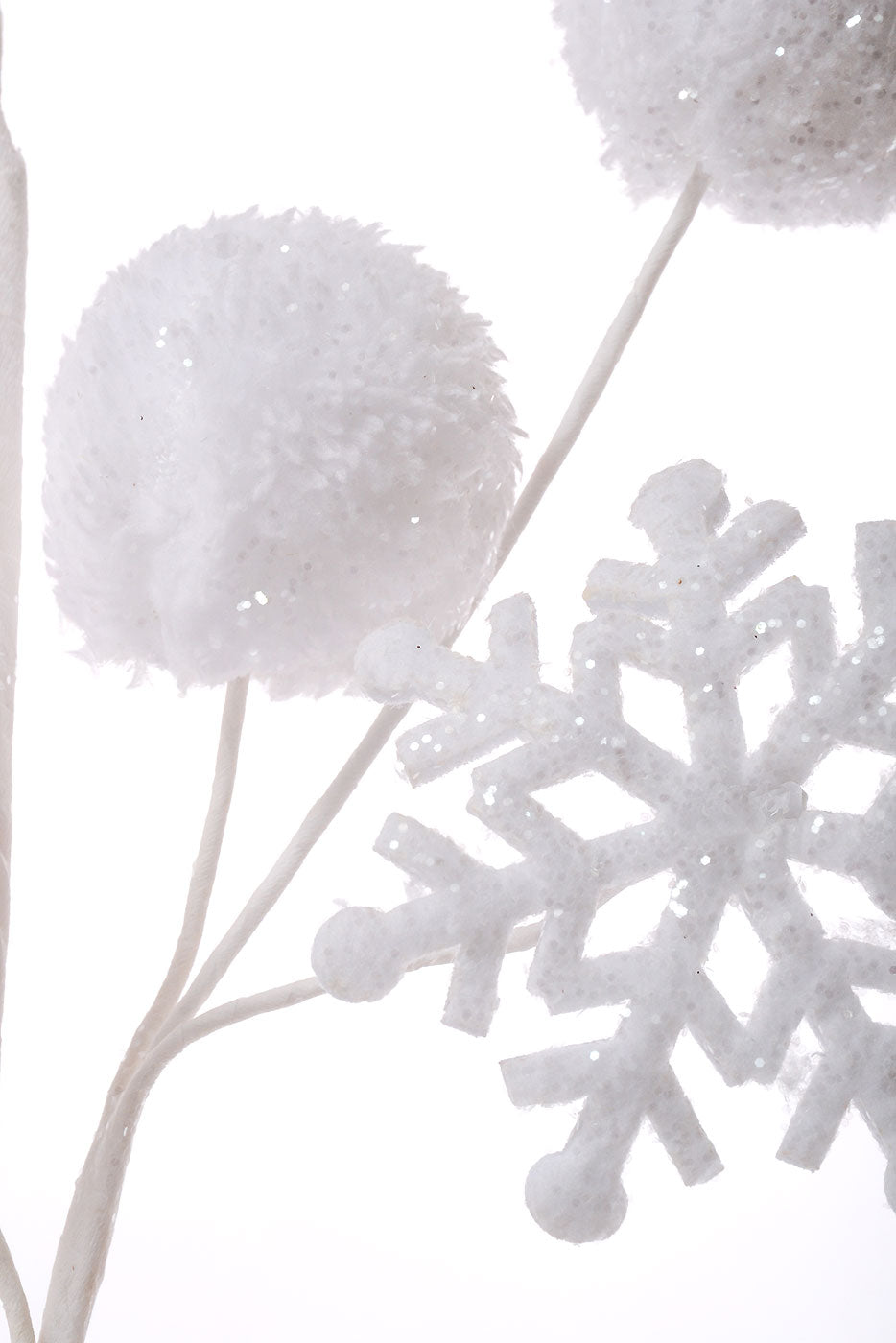 31" Snow Ball Snow Flake Spray White