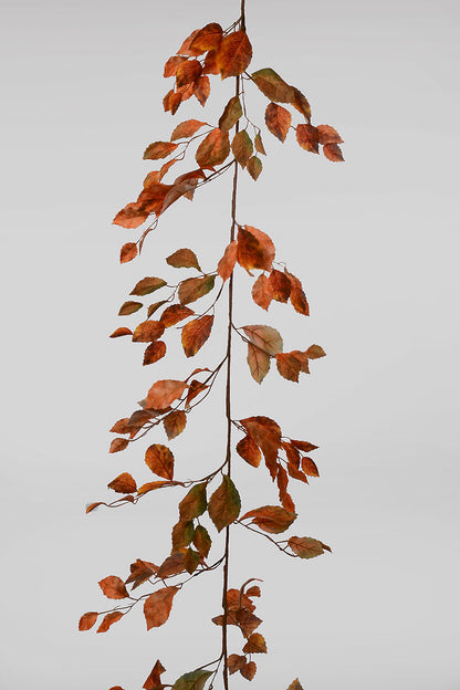 5.5 Ft Artificial Birch Leaves Garland Orange