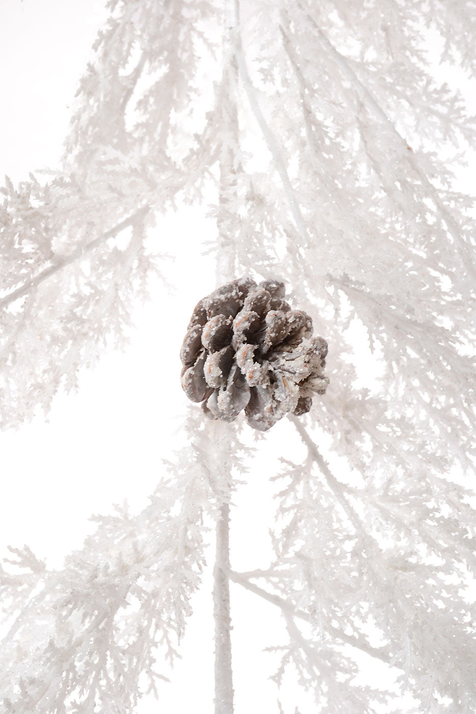 5Ft Pine/Pine Cone Ice Garland White