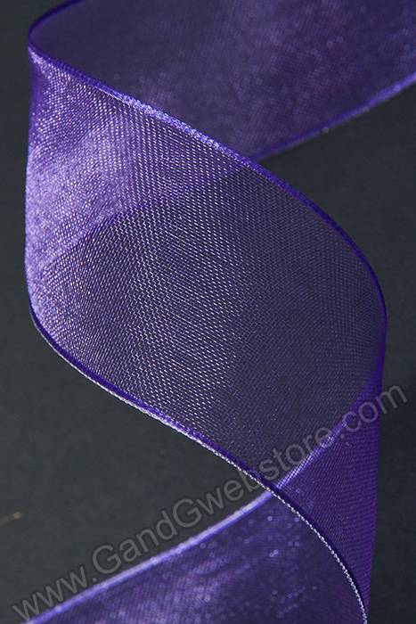 1.5" X 25yds Wired Sheer Encore Ribbon Purple 
