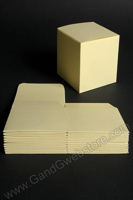 3.75" X 3.75" X 4.5" Favor Box Ivory Pkg/12