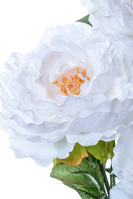 22" Silk Peony Bush White