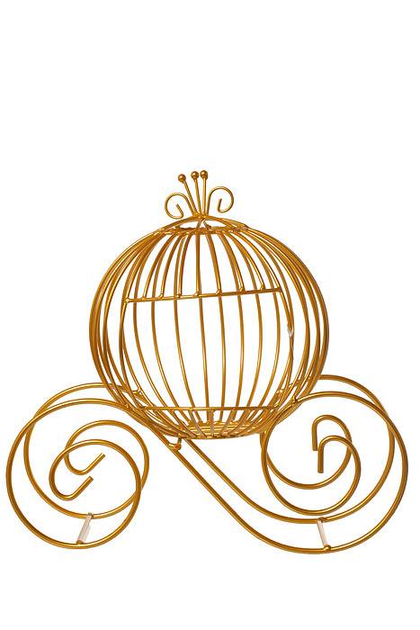 13.5" Metal Cinderella Cart Gold