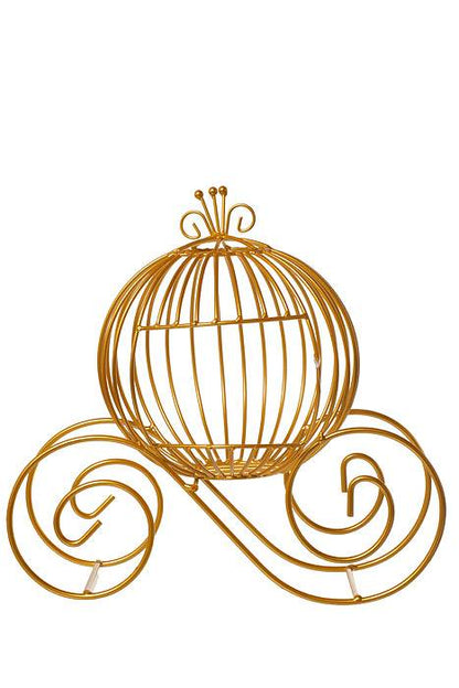 13.5" Metal Cinderella Cart Gold