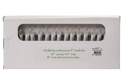 16 Led Clip-on Illuminated 3" Candle Set Plug In - 634" Long