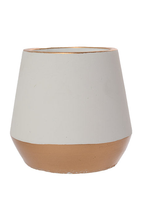 4.5" X 5.5" Pot White/Gold