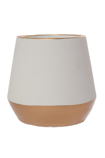 4.5" X 5.5" Pot White/Gold