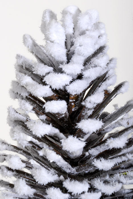 17" Snow Plastic Pine Cone Pick Brown/White