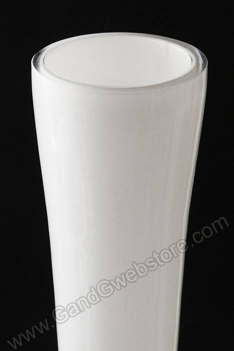 2" X 5.25" X 23.75" Skyline Glass Vase White