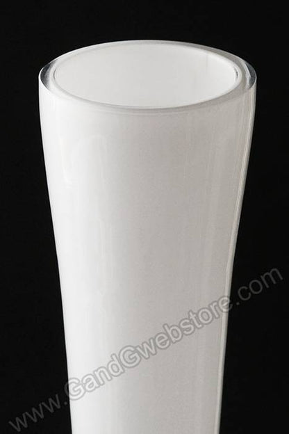 2" X 5.25" X 23.75" Skyline Glass Vase White