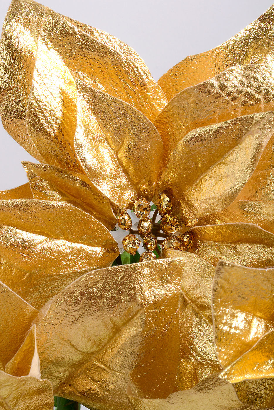 21" Metallic Poinsettia Bush Gold