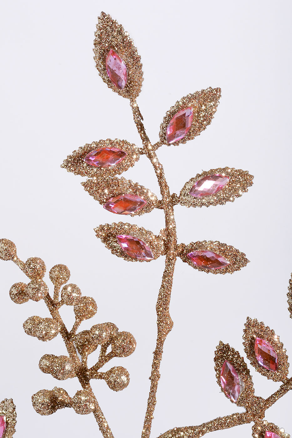 29" Jewel Leaf Berry Spray Pink/Champagne