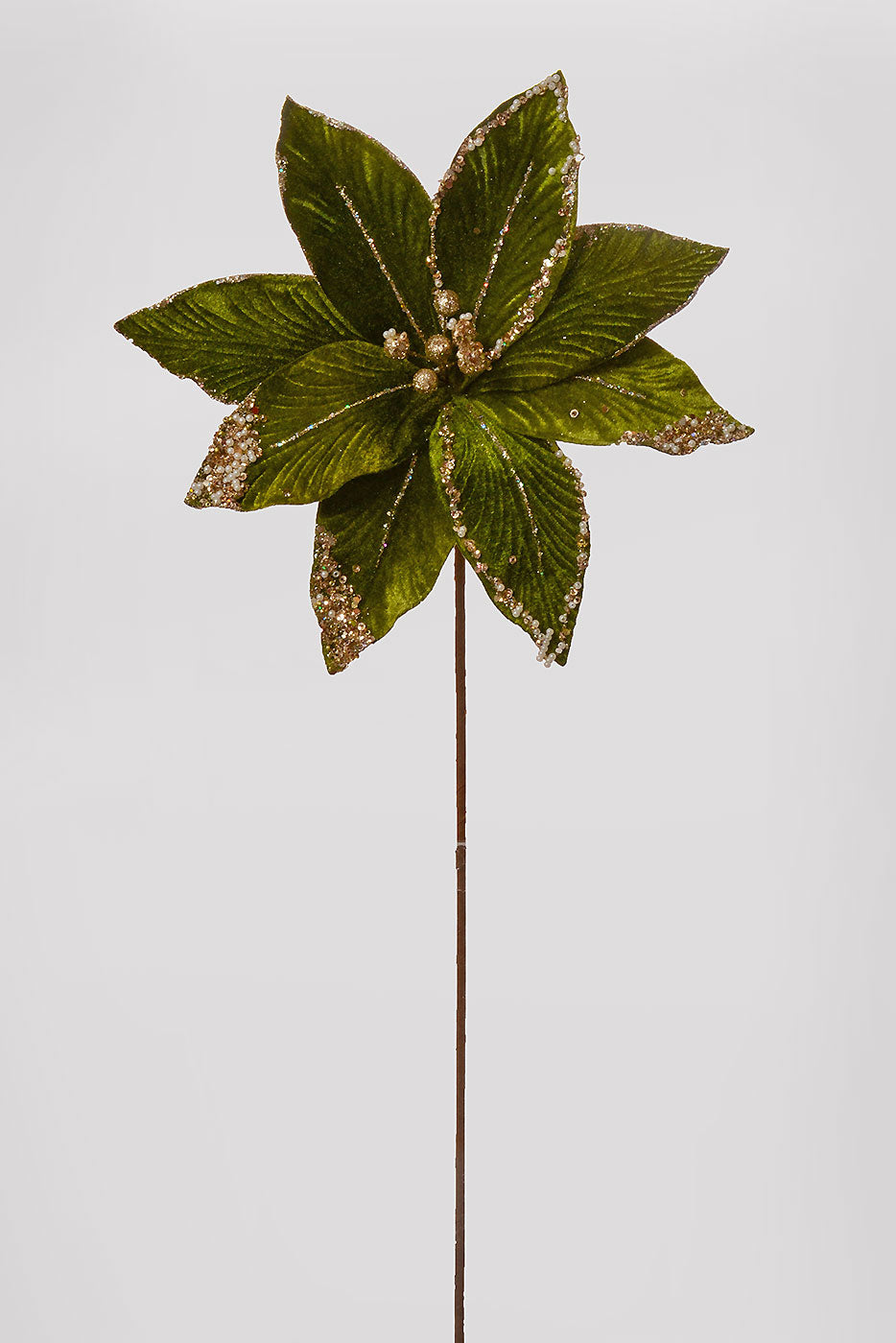 26" Poinsettia Stem Dark Green