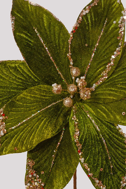 26" Poinsettia Stem Dark Green