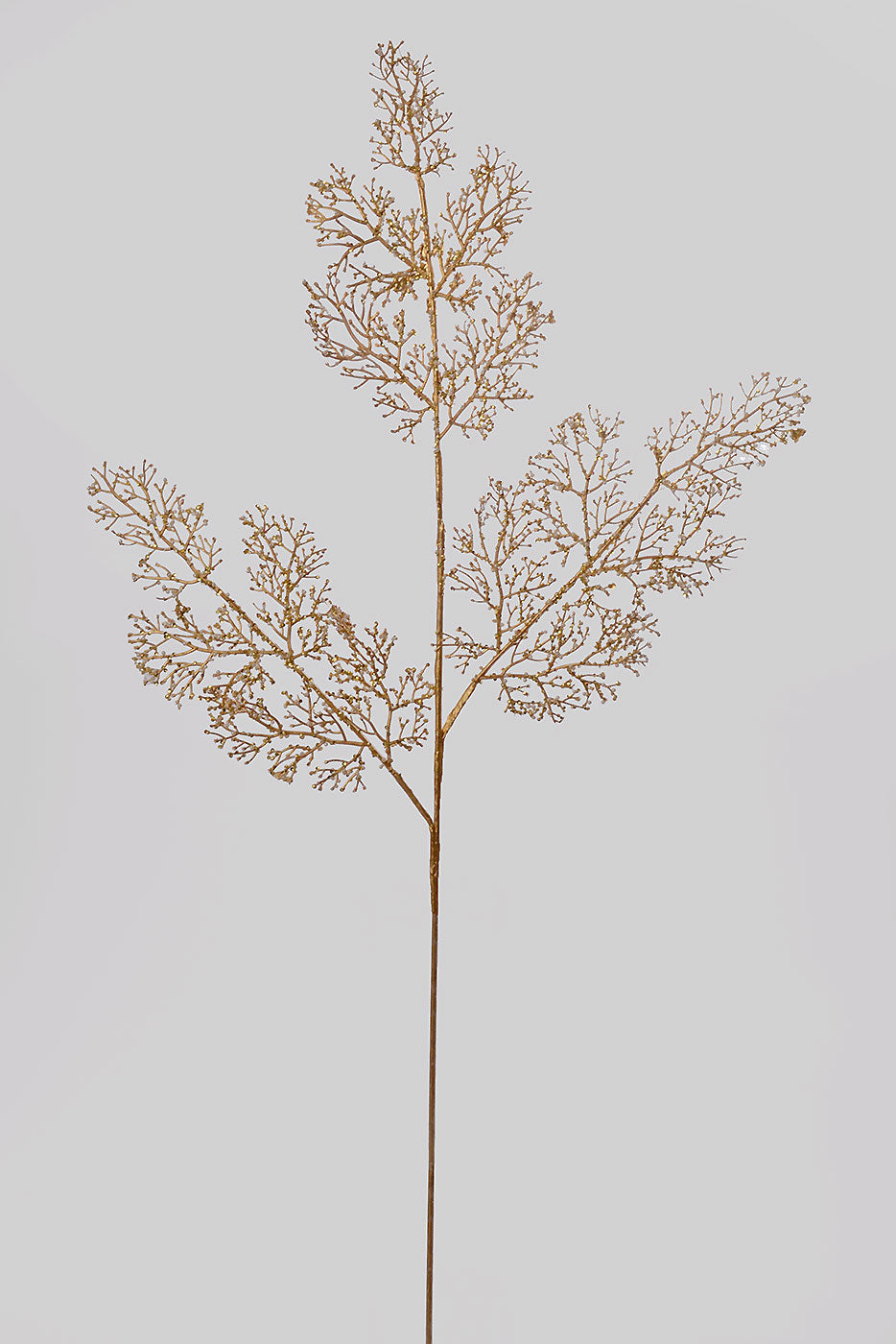 35" Pearl Glitter Coral Leaf Spray Champagne