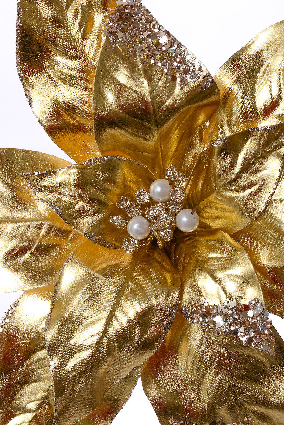 23" Poinsettia Stem Gold