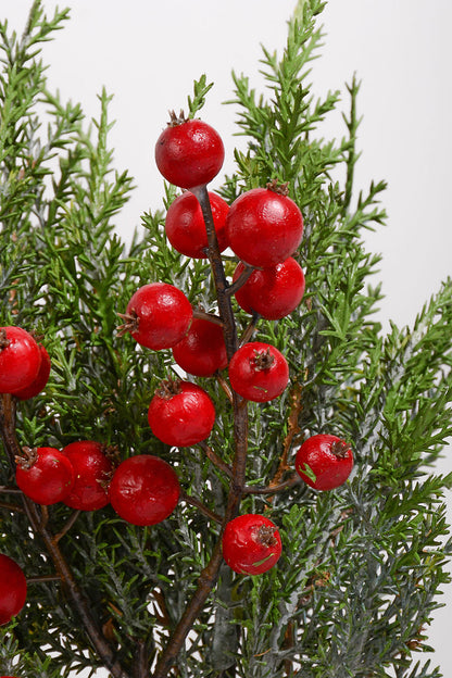 14" Cedar Pick With Berry Green/Red