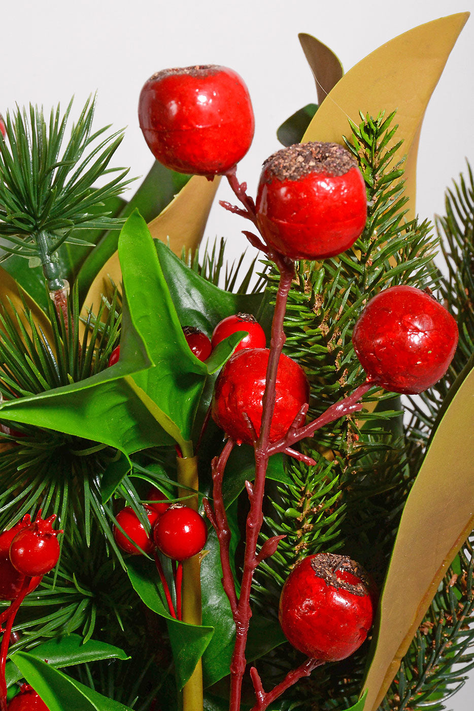 16" Holly Berry Pine Bouquet Red/Green