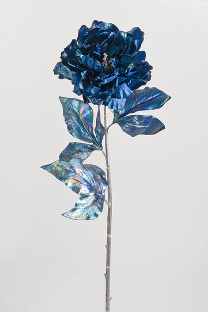 27" Pearlized Peony Spray Blue