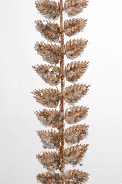 32" Sequin Fern Spray Champagne/Silver