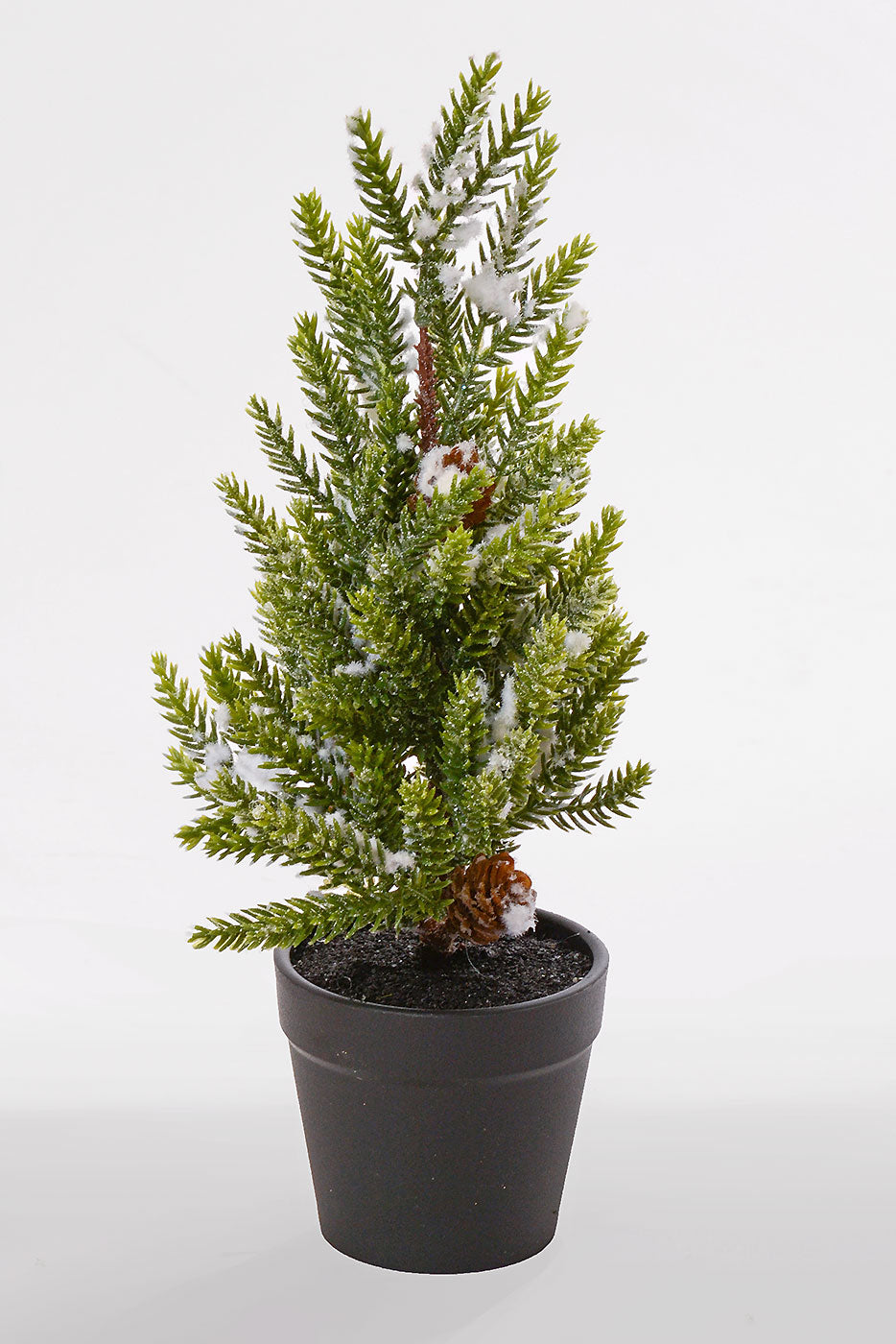 10.5" Snowed Pine Tree in Pot White/Green