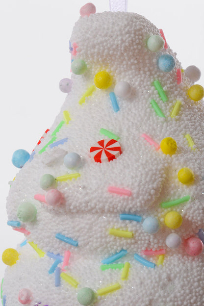 8" X 3.5" Ice Cream Ornament Blue