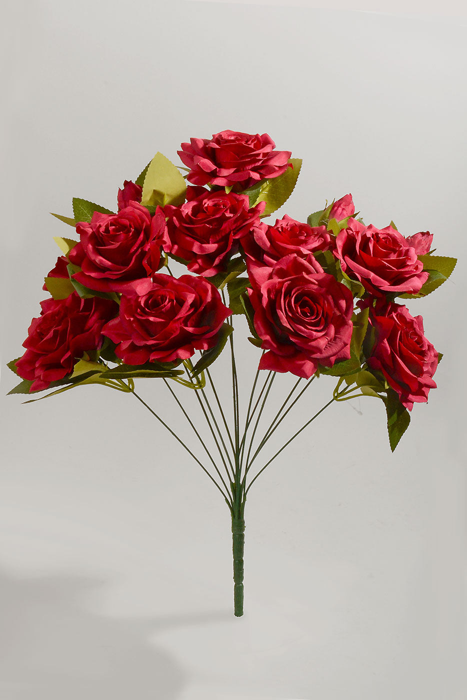 20" Silk Rose Bush Burgundy