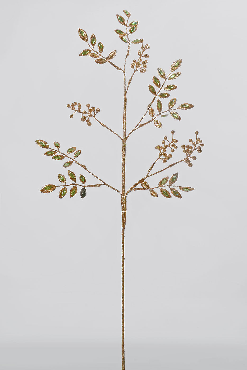 29" Jewel Leaf Berry Spray Green/Champagne