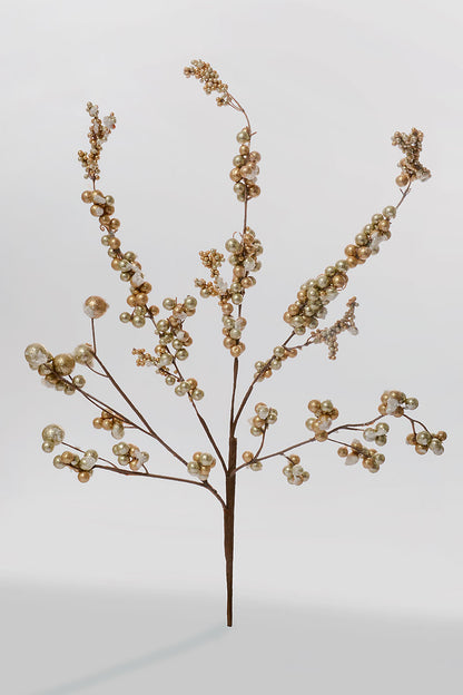 18" Frosted Iced Dew  Berry Spray Platinum Champagne