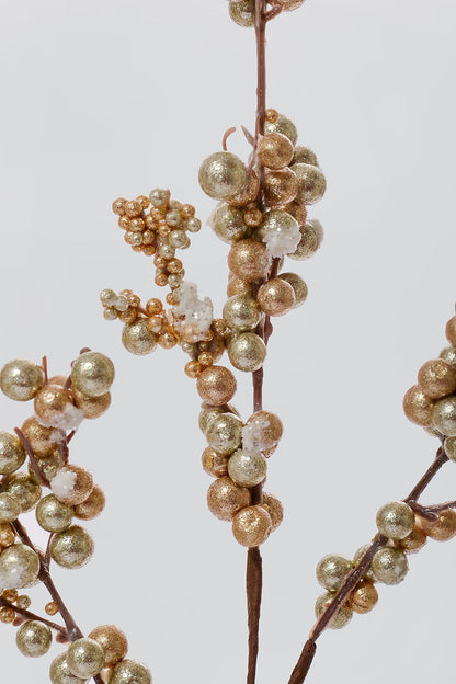 18" Frosted Iced Dew  Berry Spray Platinum Champagne