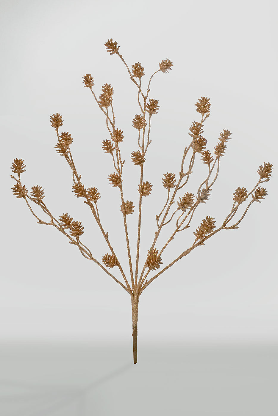 24" Glitter Pinecone Bush Champagne