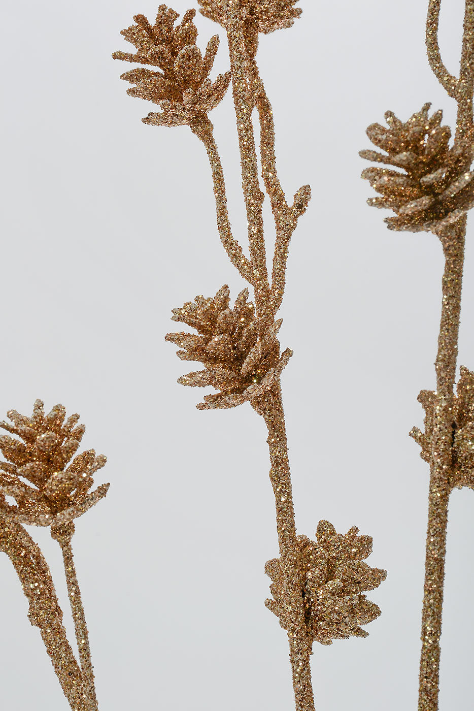 24" Glitter Pinecone Bush Champagne