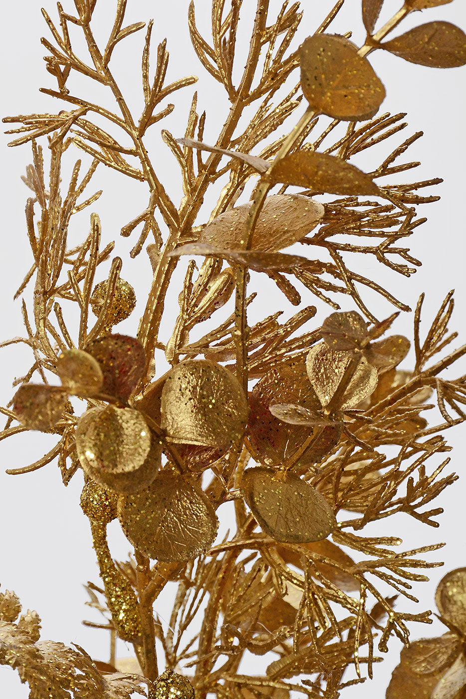 21" Eucalyptus Cedar Fern Spray Bush Gold