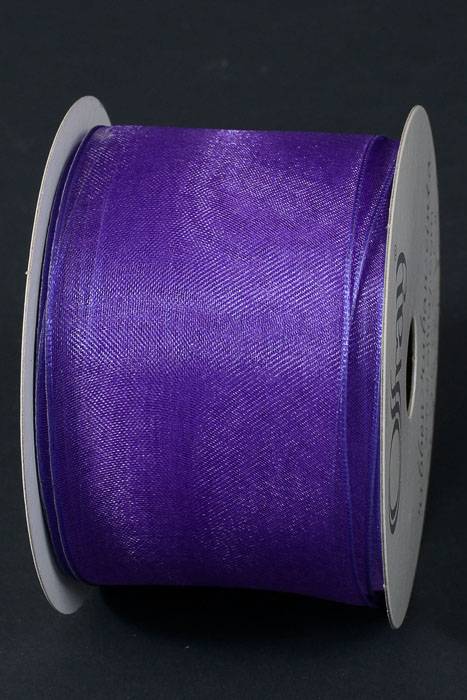 2.5" X 25yds Wired Sheer Encore Ribbon Purple 