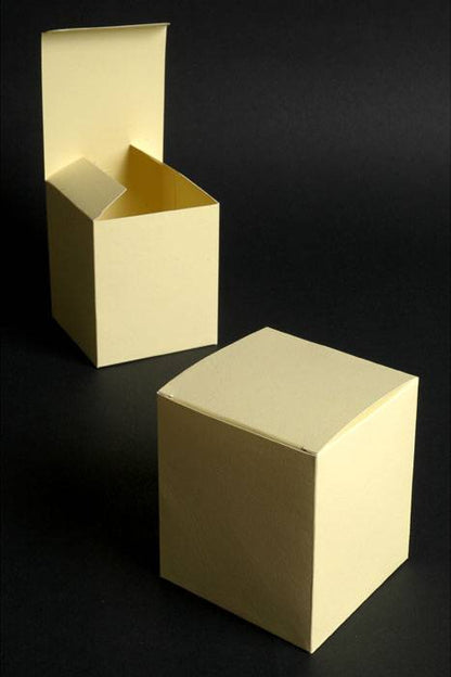 3.75" X 3.75" X 4.5" Favor Box Ivory Pkg/12