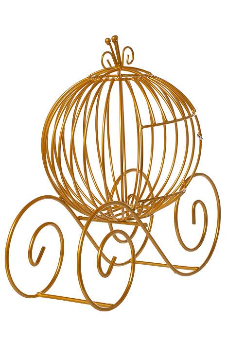 13.5" Metal Cinderella Cart Gold