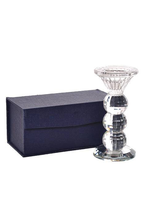 5.5&quot; Crystal Single lite Glass Candle Holder Clear