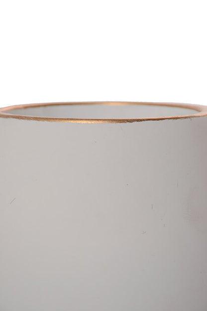 4.5" X 5.5" Pot White/Gold