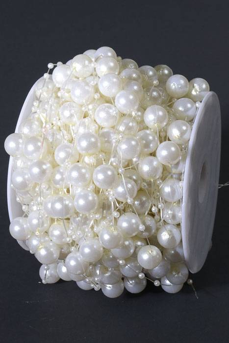 3mm/12mm X 45yds Pearl Garland Ivory