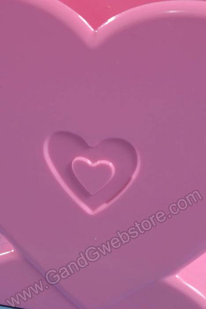5" X 3.5" X 5" Plastic Heart Pot Pink