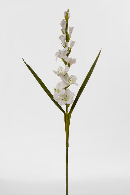 36" Silk Gladiolus White