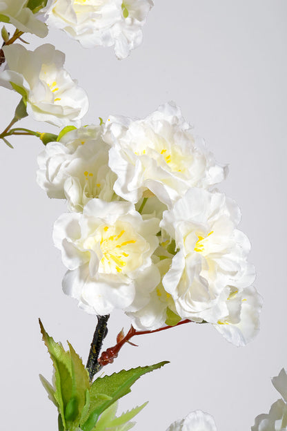 49" Silk Cherry Blossom Spray White