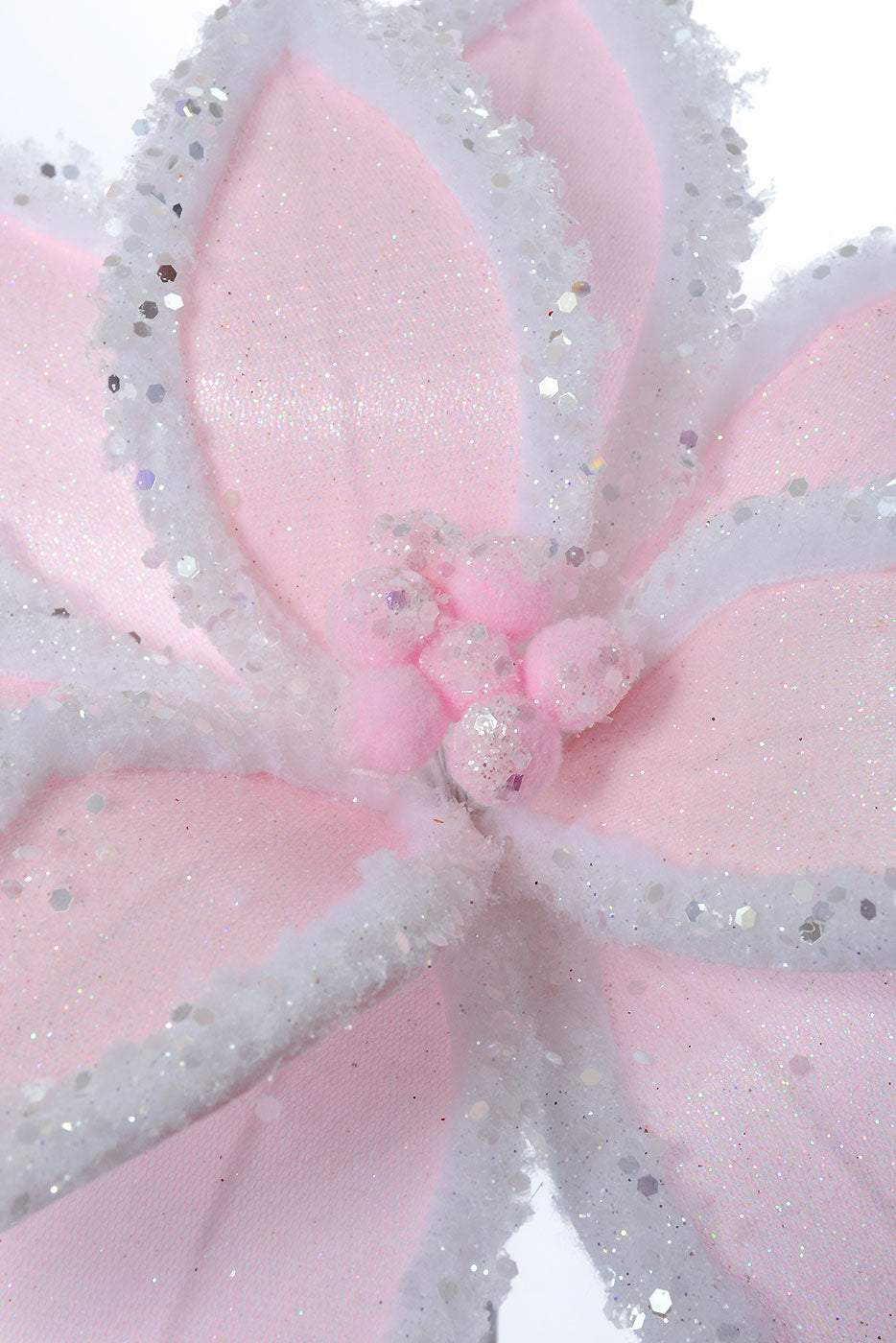 25" Winter Freeze Poinsettia Stem Blush Pink