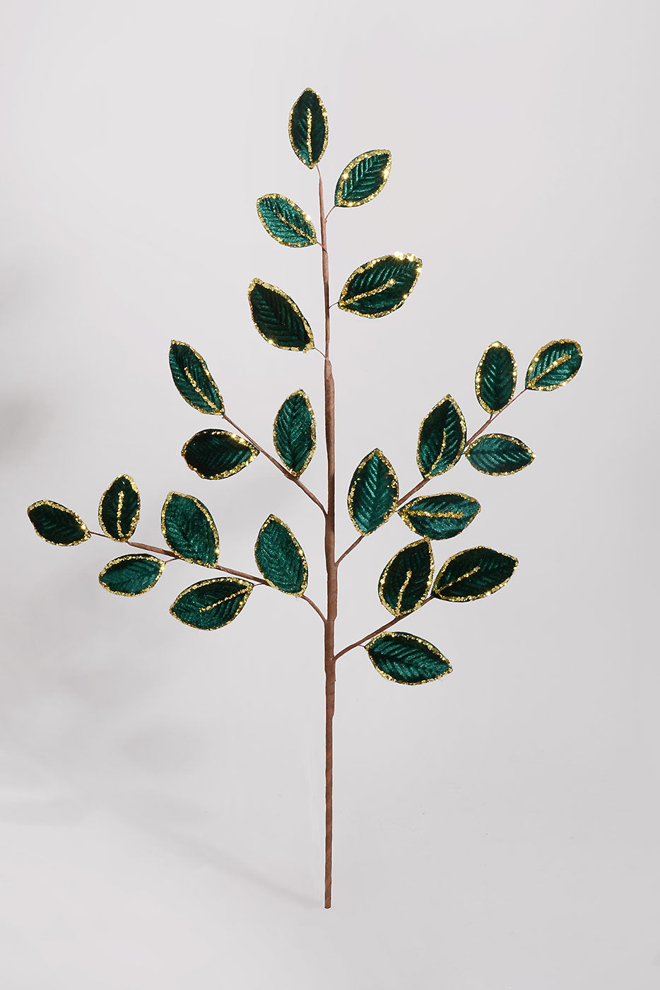 26" Mini Velvet Leaf Spray Green/gold