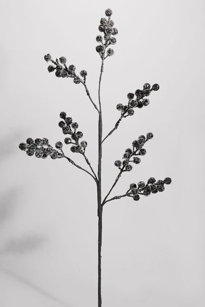 26" Glitter Berry Spray Black