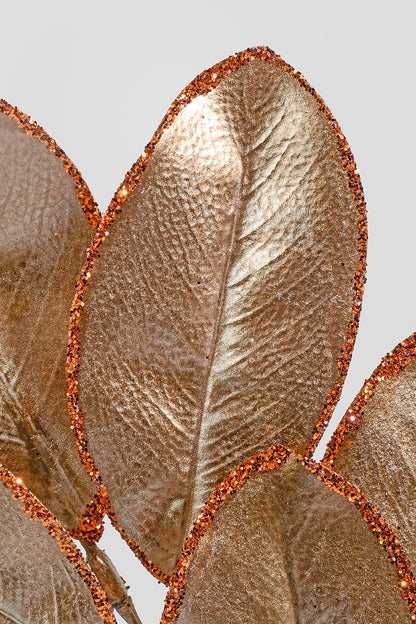 24" Magnolia Leaf Spray Brown