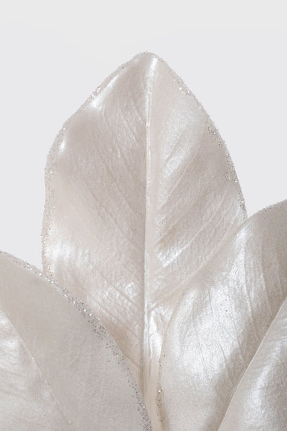 24" Magnolia Leaf Spray White