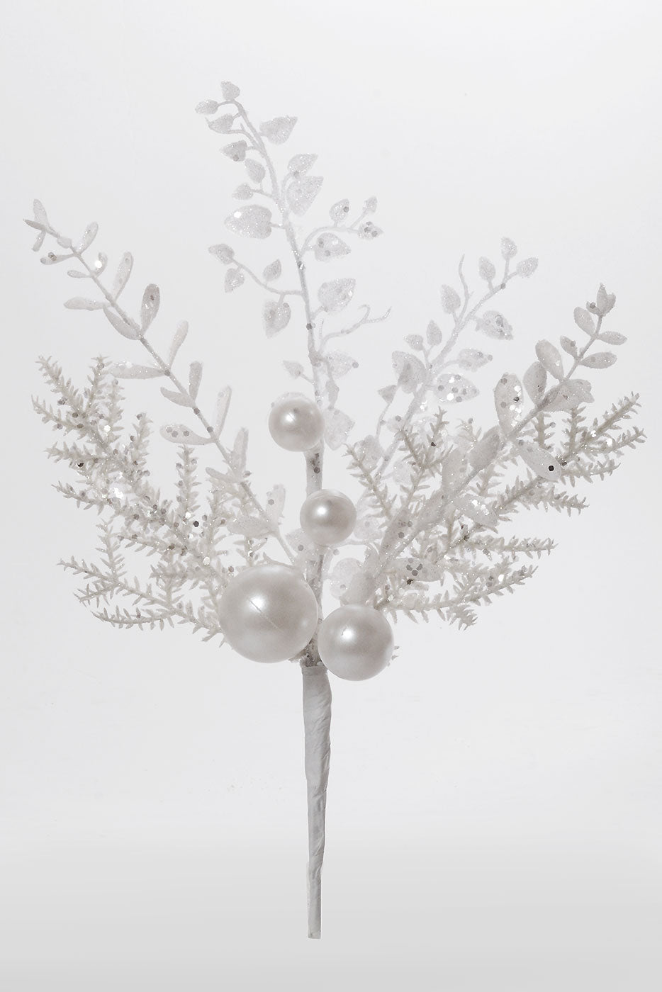 18" Ball Berry Spray White